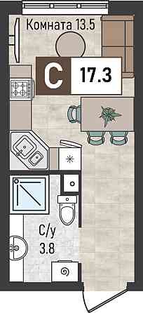 Квартира-студия, 17.3 м², 3/8 эт. на продажу в Железноводске Железноводск