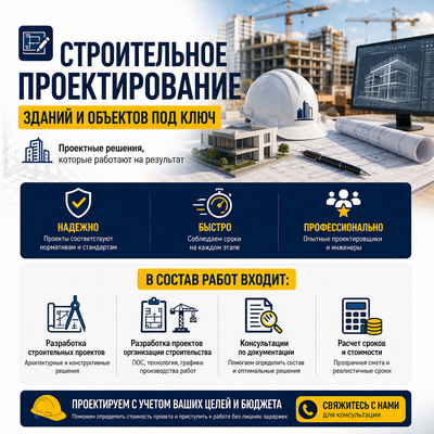 Строительное проектирование зданий и объектов под ключ Краснодар
