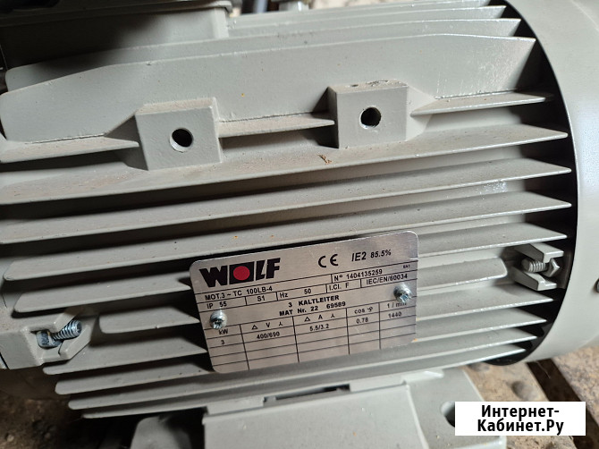 Электродвигатель 3.0 кВт 1440 об/мин WOLF(TC100LB-4) 2.2 кВт 920 об/мин флянец Vilmann Москва - изображение 2